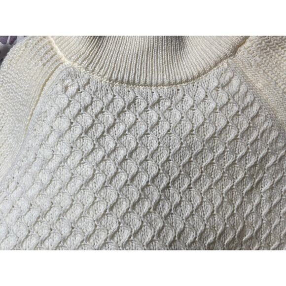 NWT Talbots Cream colored Sweater Size XS Mock Turtleneck Beautiful Stitching - Picture 4 of 5